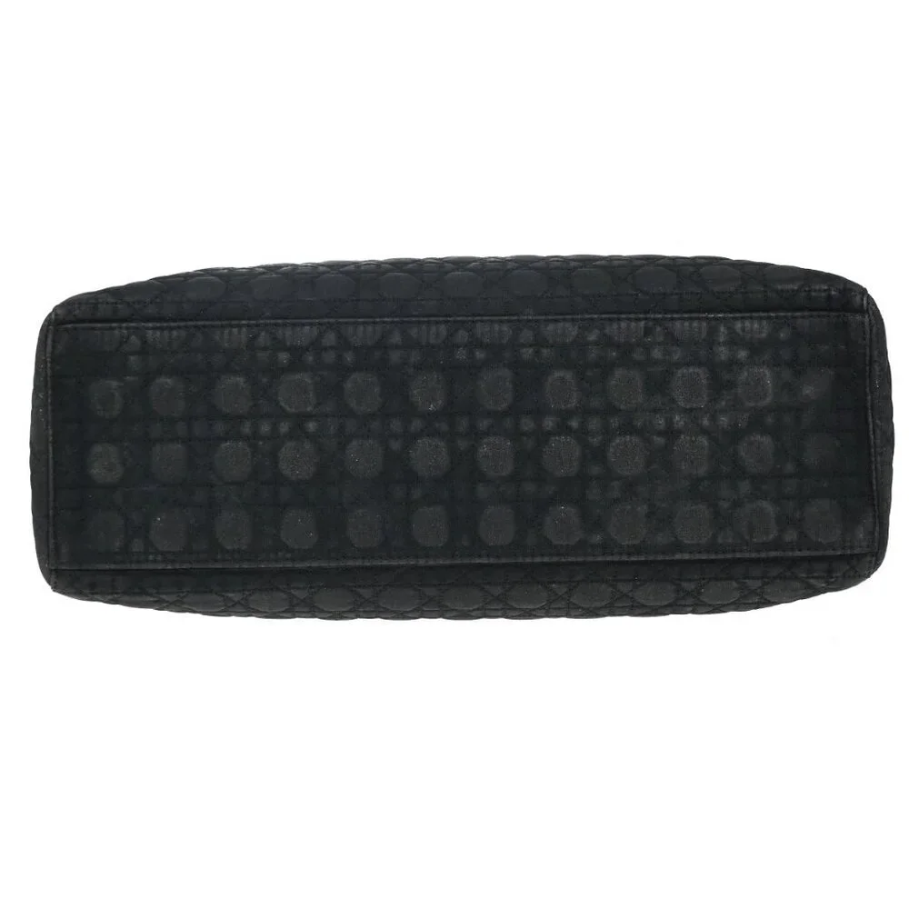 CHRISTIAN DIOR Lady Cannage Tote Hand Bag Nylon Leather Black GHW Italy 84EF789 - Picture 6 of 16